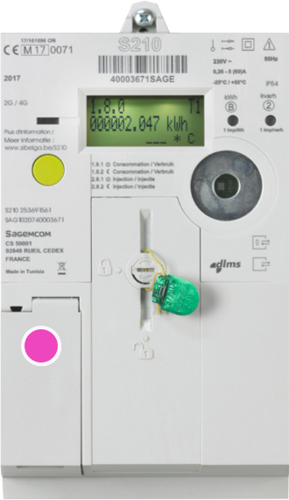 Slimme meter met gemarkeerde P1-poort